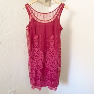 NWT Fuschia Free People Tank Boho Mini Dress